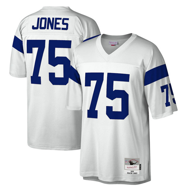 Men's Los Angeles Rams #75 Deacon Jones White Stitched Jersey Men's Los Angeles Rams #75 Deacon Jones White Stitched Jersey